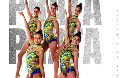 Conjunto brasileiro de ginástica rítmica celebra a conquista da medalha de prata inédita no mundial realizado no Rio de Janeiro.