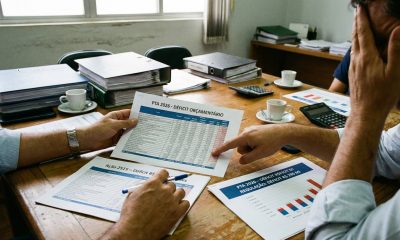 Gráfico de barras comparativo mostrando o orçamento versus o déficit das ações de Regulação e Gestão Hospitalar, evidenciando o desequilíbrio financeiro.