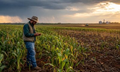 Lavoura de milho safrinha em Mato Grosso durante período de chuva irregular e atenção agroclimática